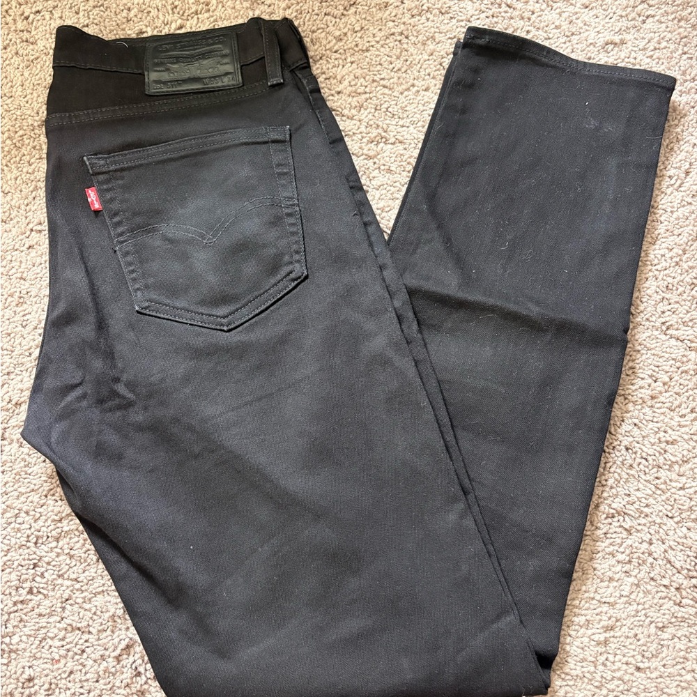 Levi's 511 Men's Black Slim Straight Jeans - Deep Black Denim 33x34